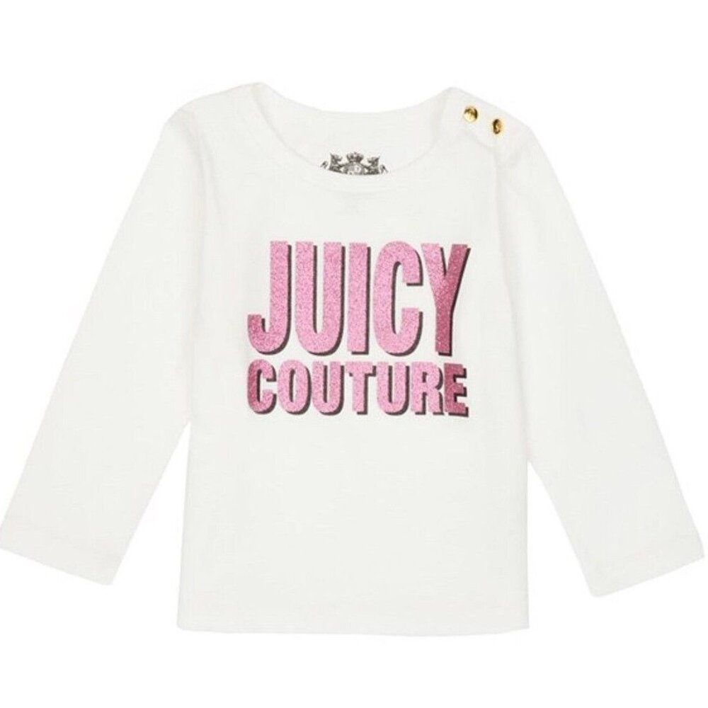 NWT JUICY COUTURE 12M Baby Girls 100% Cotton "Angel" Long Sleeve Knit Top